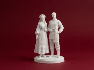 Traditional Slavic Folk Costume Couple 3D Model