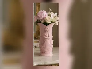 Art Deco Fan Lady Decorative Flower Vase