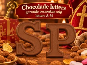 Sint Chocolade letters verzonken/zonde randen A-M