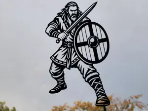 Viking Warrior Sword Shield Wall Art