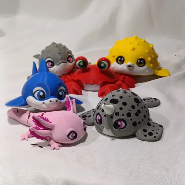 Cute Sea Animals Bundle - Articulated Flexi — Image 2 of 21