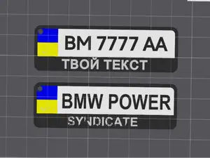 Ukraine Car plate number Keychain