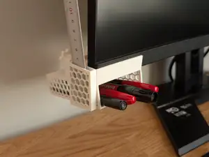 Under monitor Pen & Ruler Holder