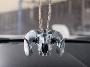 Ram skull with hole for hanging