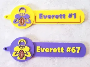 Customizable Football Player Keychain/Bag Tag