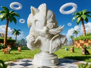 Sonic vs Dr. Eggman Split-Face Bust
