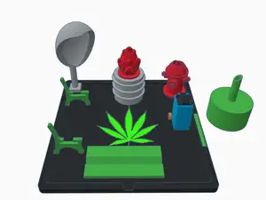 Urban 420 Weed Park Rolling Tray Scene + grinder