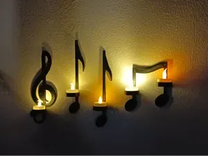 LED Music Note Candlelight Walldeco