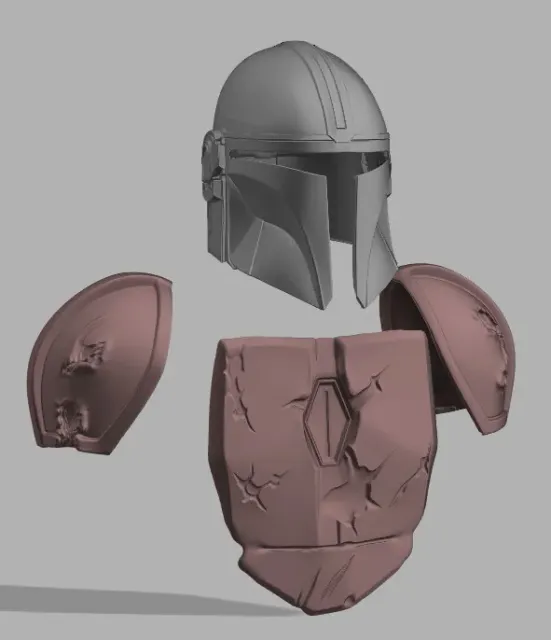 WEARABLE Mandalorian Helmet/Chest/Shoulders Armor — Image 2 of 17