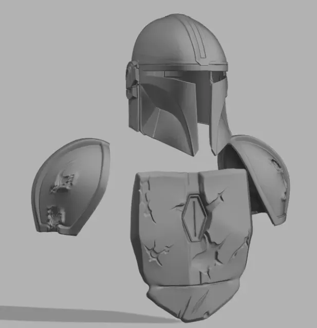 WEARABLE Mandalorian Helmet/Chest/Shoulders Armor — Image 4 of 17
