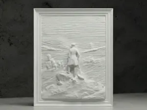 Wanderer above the Sea of Fog - Sculpture Painting