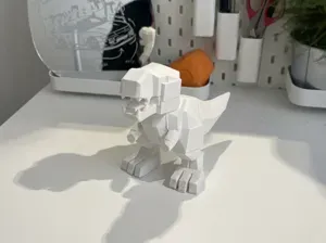Cute Low-Poly T-Rex | Geometric Dino Decor