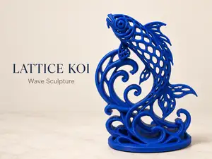 Lattice Koi Wave Sculpture