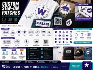 Custom Sew-On Patches – Text, Icons, SVG & QR