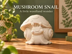 Mossback Mushroom Snail | Cute Desk & Shelf Decor