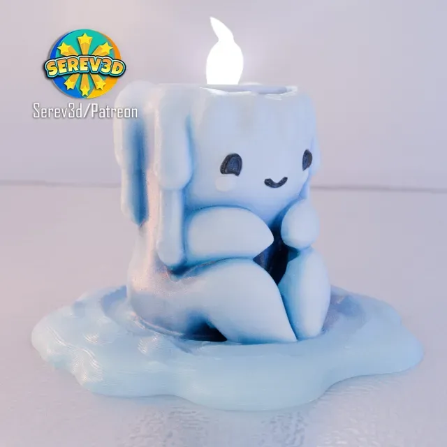 Cute Melting Ice Candle Holder-NO SUPPORTS-Serev3D — Фото 2 из 5