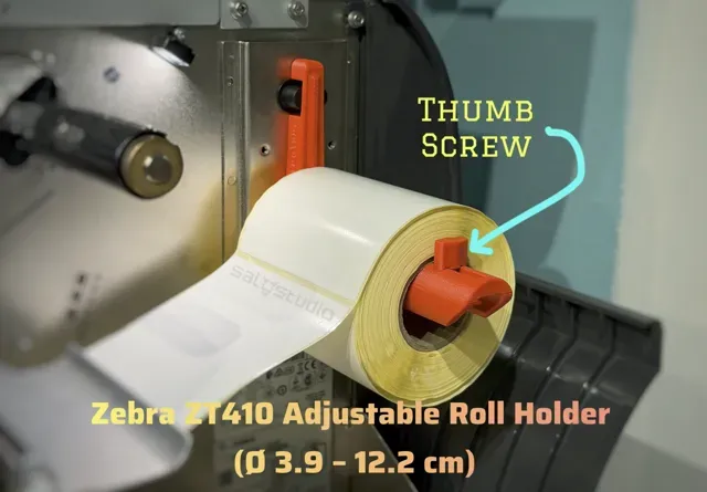 Zebra ZT410 Adjustable Roll Holder (Ø 3.9–12.2 cm) — Image 2 of 7
