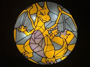 Charizard Pokemon Stained Glass Lightbox Suncatch
