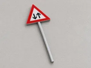 German Sign VZ 125 Two Way Traffic - 6 Scales