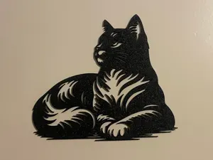 Window-Door frame-Door Sign-Wall Art lying Cat