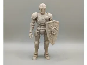 Steampunk robot knight figurine