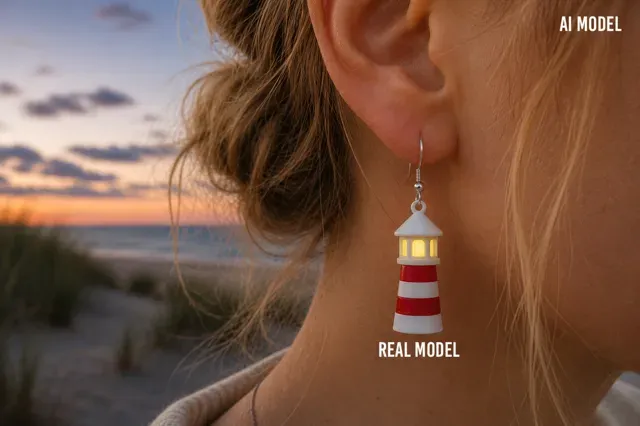Tiny Glowing Lighthouse Earring, Pendant, Keychain — Фото 5 из 5