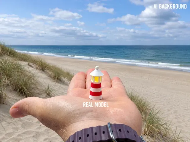 Tiny Glowing Lighthouse Earring, Pendant, Keychain — Фото 3 из 5