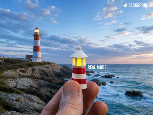 Tiny Glowing Lighthouse Earring, Pendant, Keychain — Фото 4 из 5