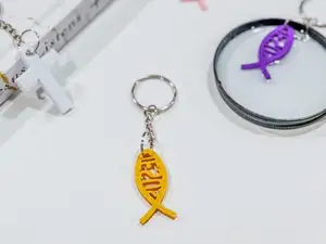 Ichthys Jesus Fish Keychain - Christian Symbol