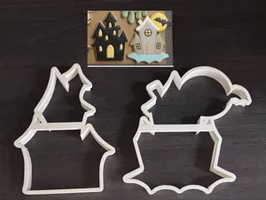 Halloween cookie cutters (2x giant haunted house )