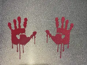 blood hand prints