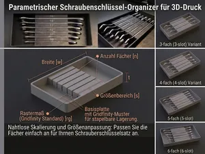 Schraubenschlüssel Organizer Gridfinity Parameter