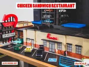 Chick Sandwich Restaurant Set - 1:64 Scale Diorama