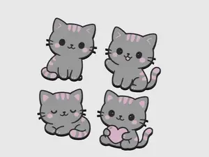 Cute Kitty Charms Earring Studs