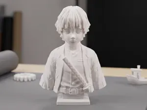 Zenitsu Agatsuma DemonSlayer Bust 3DPrint Model 34