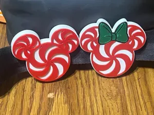 Mickey and Minnie Candy Cane Bag Strap Charm