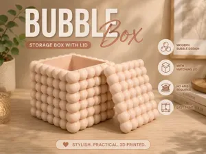 Bubble Box with Lid – Modern Storage Organizer