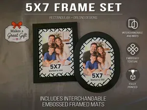 5x7 Picture Frame Set with 4x6 Mats