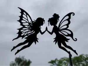 Twin Fairies 2D Wall Art Fantasy Decor