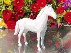 Geometric Low Poly Horse Figurine