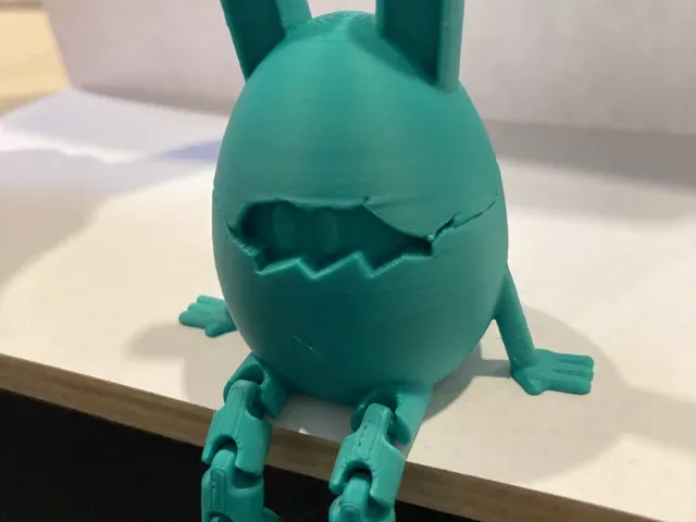 Articulated bunny cracked egg