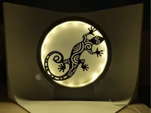 LED Silhouetten Lampe Gecko
