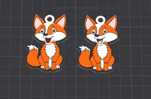 cute animal , felix the fox multicolor keychain / necklace charm (free for commercial use)