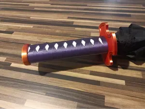 Samurai style umbrella handle