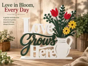 Love in Bloom - Sign (no support/easy print)
