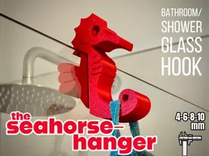 Seahorse-Hanger - Towel hook for shower glass