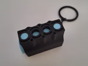 I4 Engine Block Keychain | Working Pistons