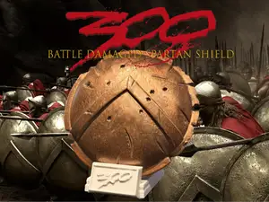 The 300 Battle Damaged Spartan Shield