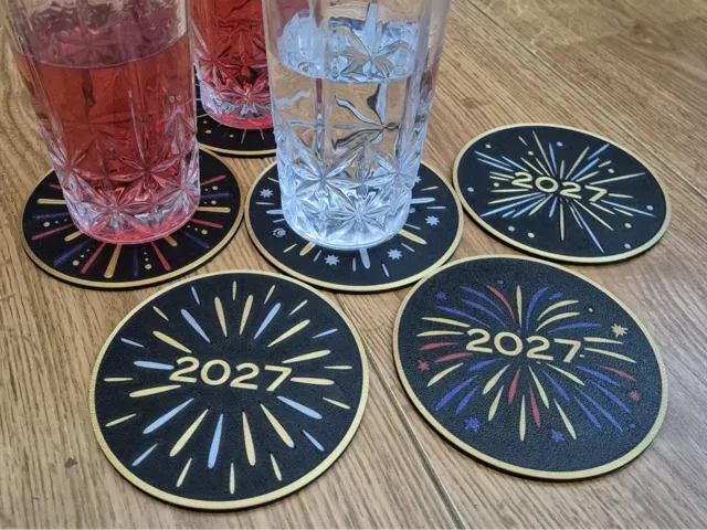Happy New Year! 2027 Coasters Multicolor
