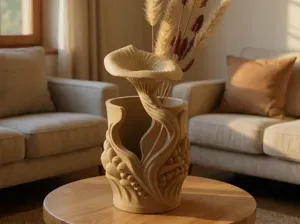 Blooming Cup Planter with Organic Texture